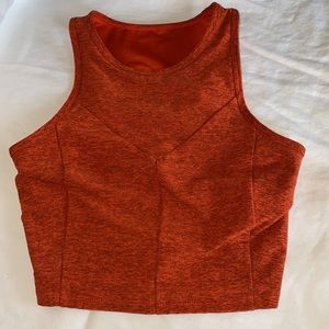 Cropped burnt orange workout tank